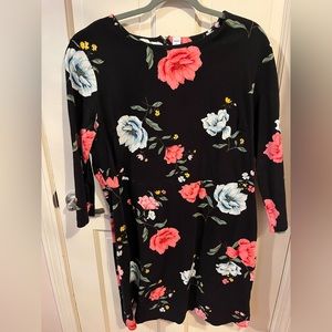 Black and pink floral dress